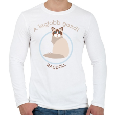PRINTFASHION A legjobb gazdi - Ragdoll - Férfi hosszú ujjú póló - Fehér férfi póló