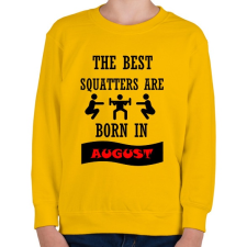 PRINTFASHION A legjobb guggolók augusztusban születnek - Gyerek pulóver - Sárga gyerek pulóver, kardigán