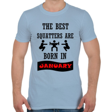 PRINTFASHION A legjobb guggolók januárban születnek - Férfi póló - Világoskék férfi póló