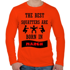 PRINTFASHION A legjobb guggolók márciusban születnek - Férfi hosszú ujjú póló - Narancs férfi póló