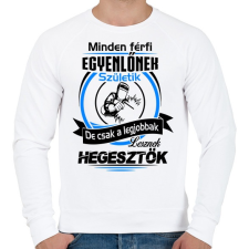 PRINTFASHION A legjobb hegesztő - Férfi pulóver - Fehér férfi pulóver, kardigán