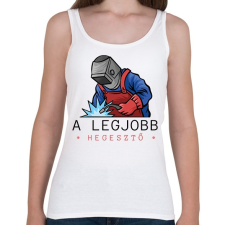 PRINTFASHION A legjobb hegesztő - Női atléta - Fehér női trikó