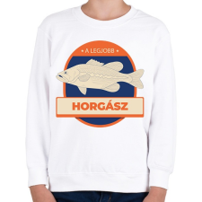 PRINTFASHION A legjobb horgász - Gyerek pulóver - Fehér gyerek pulóver, kardigán