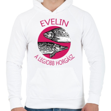 PRINTFASHION A legjobb horgász - Női névvel - Férfi kapucnis pulóver - Fehér női pulóver, kardigán