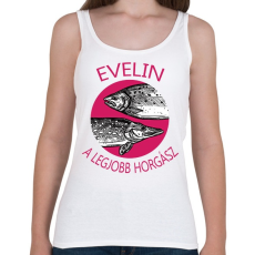 PRINTFASHION A legjobb horgász - Női névvel - Női atléta - Fehér