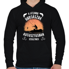 PRINTFASHION a legjobb horgászok - Férfi kapucnis pulóver - Fekete