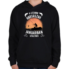 PRINTFASHION a legjobb horgászok - Gyerek kapucnis pulóver - Fekete gyerek pulóver, kardigán