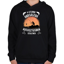 PRINTFASHION a legjobb horgászok - Gyerek kapucnis pulóver - Fekete gyerek pulóver, kardigán