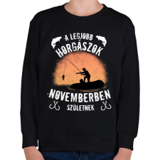 PRINTFASHION a legjobb horgászok - Gyerek pulóver - Fekete gyerek pulóver, kardigán