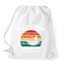 PRINTFASHION A legjobb horgászok márciusban születnek - Sportzsák, Tornazsák - Fehér tornazsák