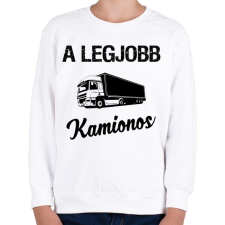 PRINTFASHION A legjobb kamionos - Gyerek pulóver - Fehér gyerek pulóver, kardigán