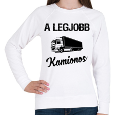 PRINTFASHION A legjobb kamionos - Női pulóver - Fehér női pulóver, kardigán