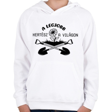 PRINTFASHION A legjobb kertész a világon - Gyerek kapucnis pulóver - Fehér