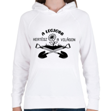 PRINTFASHION A legjobb kertész a világon - Női kapucnis pulóver - Fehér női pulóver, kardigán