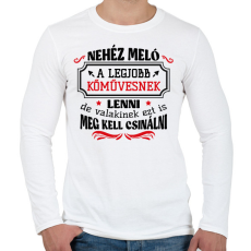 PRINTFASHION A legjobb kőművesnek lenni - Férfi hosszú ujjú póló - Fehér