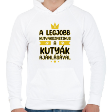 PRINTFASHION A legjobb kutyakozmetikus - Férfi kapucnis pulóver - Fehér