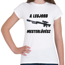 PRINTFASHION A legjobb mesterlövész - Fortnite (Fekete) - Női póló - Fehér női póló
