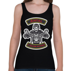 PRINTFASHION A legjobb motoros - Névvel - Női atléta - Fekete