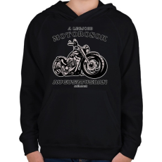 PRINTFASHION a legjobb motorosok - Gyerek kapucnis pulóver - Fekete