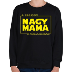 PRINTFASHION A legjobb nagymama a galaxisban - Gyerek pulóver - Fekete