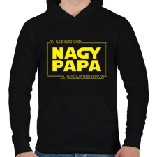PRINTFASHION A legjobb nagypapa a galaxisban - Férfi kapucnis pulóver - Fekete férfi pulóver, kardigán