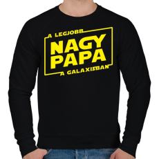 PRINTFASHION A legjobb nagypapa a galaxisban - Férfi pulóver - Fekete