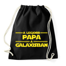 PRINTFASHION A legjobb papa a galaxisban - Sportzsák, Tornazsák - Fekete tornazsák