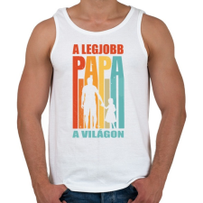 PRINTFASHION A legjobb papa a világon - Férfi atléta - Fehér atléta, trikó