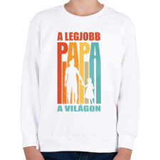 PRINTFASHION A legjobb papa a világon - Gyerek pulóver - Fehér gyerek pulóver, kardigán