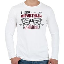 PRINTFASHION A legjobb riporterek - Férfi hosszú ujjú póló - Fehér férfi póló