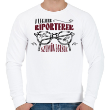 PRINTFASHION A legjobb riporterek - Férfi pulóver - Fehér férfi pulóver, kardigán
