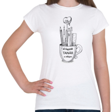 PRINTFASHION A legjobb tanár a világon - Bögrés - Női póló - Fehér