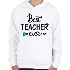 PRINTFASHION A legjobb tanár - Gyerek kapucnis pulóver - Fehér gyerek pulóver, kardigán