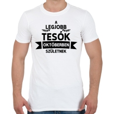 PRINTFASHION A legjobb tesók októberben születnek - Férfi póló - Fehér