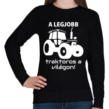 PRINTFASHION A legjobb traktoros a világon! - Női pulóver - Fekete női pulóver, kardigán