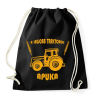 PRINTFASHION A legjobb traktoros apuka - Sportzsák, Tornazsák - Fekete
