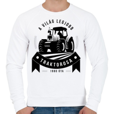 PRINTFASHION A legjobb traktoros! - Férfi pulóver - Fehér