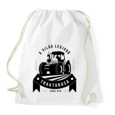 PRINTFASHION A legjobb traktoros! - Sportzsák, Tornazsák - Fehér tornazsák