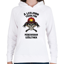 PRINTFASHION A legjobb tűzoltók - Női kapucnis pulóver - Fehér női pulóver, kardigán