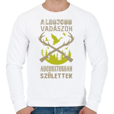 PRINTFASHION A legjobb vadászok augusztusban születtek - Férfi pulóver - Fehér férfi pulóver, kardigán