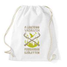 PRINTFASHION A legjobb vadászok februárban születtek - Sportzsák, Tornazsák - Fehér tornazsák