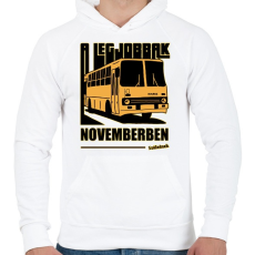 PRINTFASHION A Legjobbak - Férfi kapucnis pulóver - Fehér