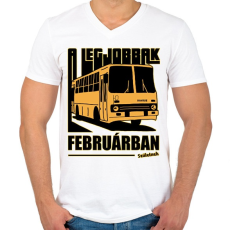 PRINTFASHION A Legjobbak - Férfi V-nyakú póló - Fehér