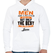 PRINTFASHION A legjobbak Júniusban születtek! - Férfi kapucnis pulóver - Fehér férfi pulóver, kardigán