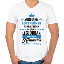 PRINTFASHION A legjobbak lehetnek könyvelők - Férfi V-nyakú póló - Fehér férfi póló
