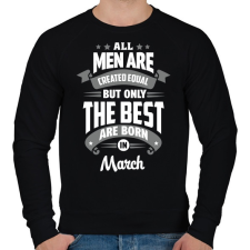 PRINTFASHION A legjobbak Márciusban születtek! - Férfi pulóver - Fekete férfi pulóver, kardigán