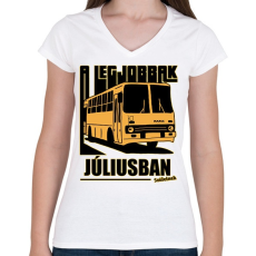 PRINTFASHION A Legjobbak - Női V-nyakú póló - Fehér