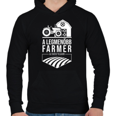 PRINTFASHION A legmenőbb farmer - Férfi kapucnis pulóver - Fekete