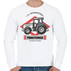 PRINTFASHION A legmenőbb traktoros - Férfi pulóver - Fehér
