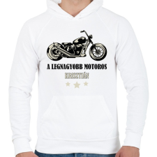 PRINTFASHION A legnagyobb motoros - Névvel - Férfi kapucnis pulóver - Fehér női pulóver, kardigán